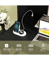 Slickblue Modern Home Office Desk with Hutch and Storage Shelves