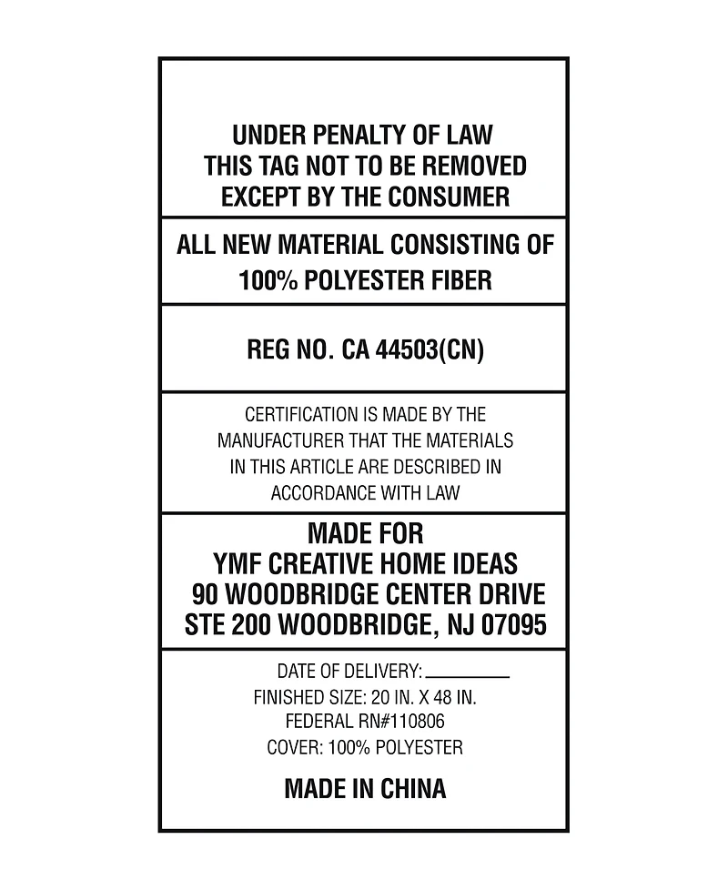 Juicy Couture Ultra-soft Plush Body Pillow, 20" x 48"