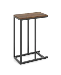 Gouun C-Shaped Sofa Side Table with Heavy-Duty Metal Frame, 18 x 10 x 25 in