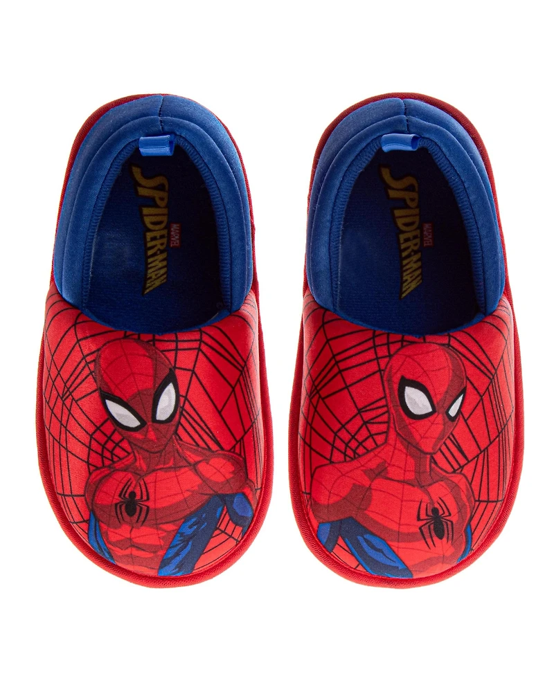 Spider-Man Toddler Marvel Spiderman Kids' Slippers Cozy, Plush, and Fun House Footwear