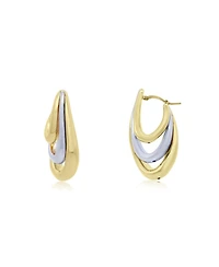 The Lovery Two-Tone Trio Hoop Earrings 14K Gold-Plated and Sterling Silver