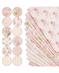 Gnuadz 12pcs 18 x 22" Spring Cotton Fat Quarters Retro Floral Printed Fabric Diy Craft