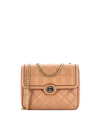 Pre-Owned Gucci Small Deco Chain Flap Bag Mixed Matelasse Leather