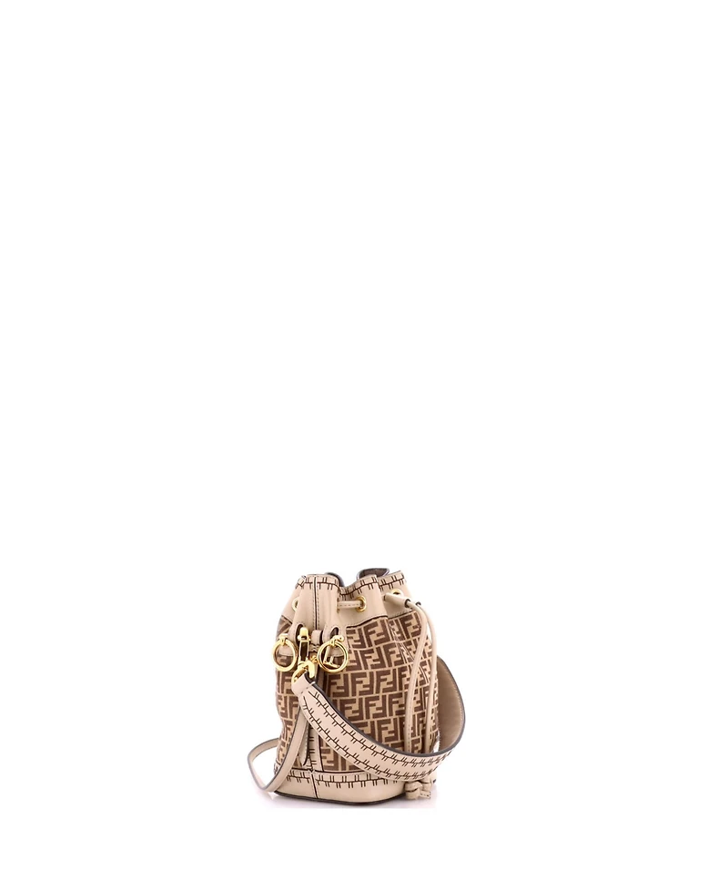 Pre-Owned Fendi Mini Mon Tresor Bucket Bag Zucca Suede