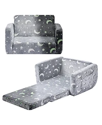 Sugift 2-in-1 Kids Sofa Glow in the Dark Convertible Toddler Chair and Lounger