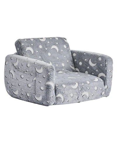 Sugift 2-in-1 Kids Sofa Glow in the Dark Convertible Toddler Chair and Lounger