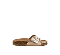 London Rag Women's Uvaria Metallic Slip-On Sandals