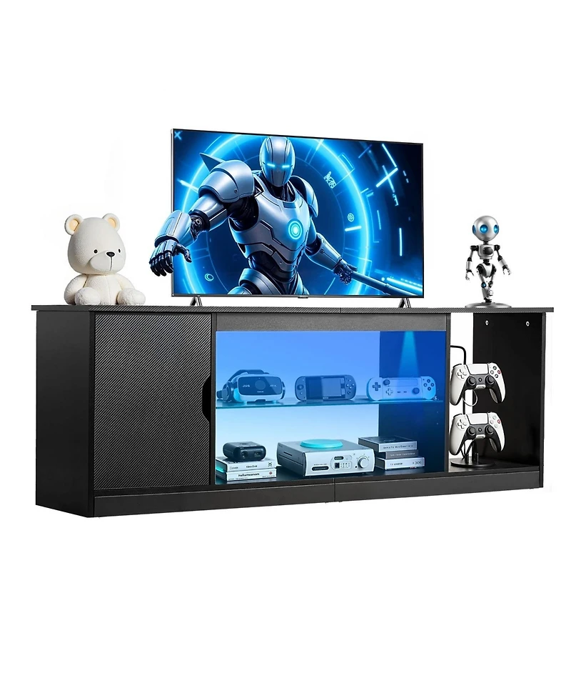 Sugift Tv Stand for 65inches Tv, Modern Entertainment Center with Storage