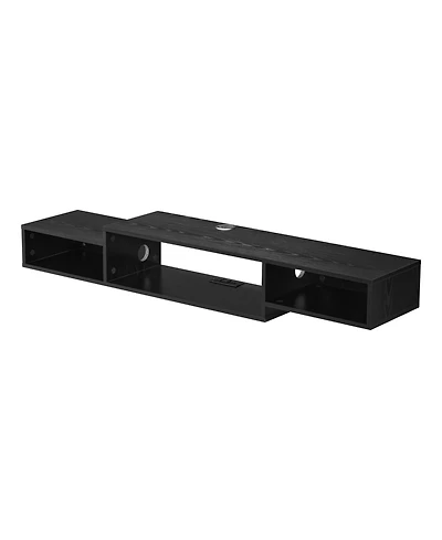 Sugift Floating Tv Stand, 59inch Wall Mount, with Power Outlet and Cable Hole