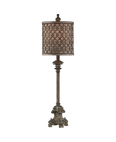 Regency Hill French Candlestick Traditional Buffet Table Lamp 34" Tall with Usb Charging Port