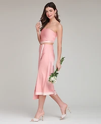 Avec Les Filles Women's Asymmetrical Wrap Midi Skirt