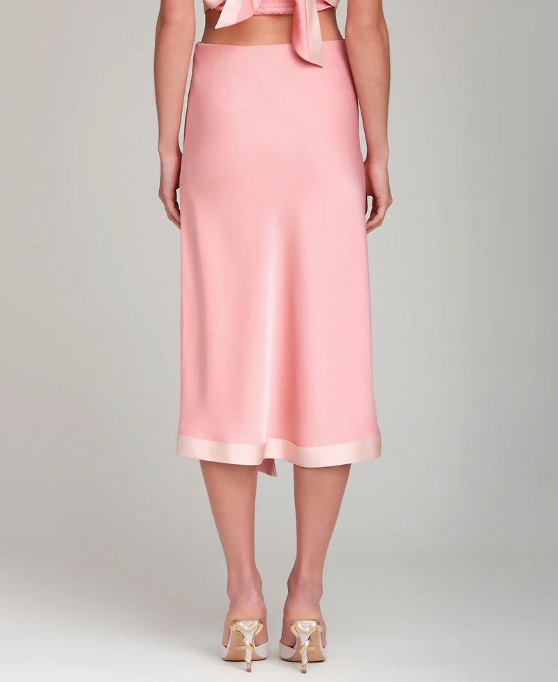 Avec Les Filles Women's Asymmetrical Wrap Midi Skirt