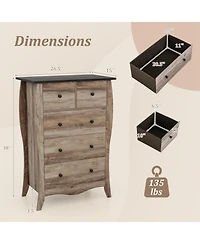 Slickblue 5 Drawer Closet Organizer with Fabric Bins and Anti-Tip Kit