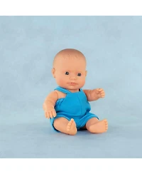 Miniland Baby Doll Caucasian Boy 8 1/4 inches in polybag. Made in Spain with Vanilla Scent. Anatomically Correct. My Friends and Me Collection