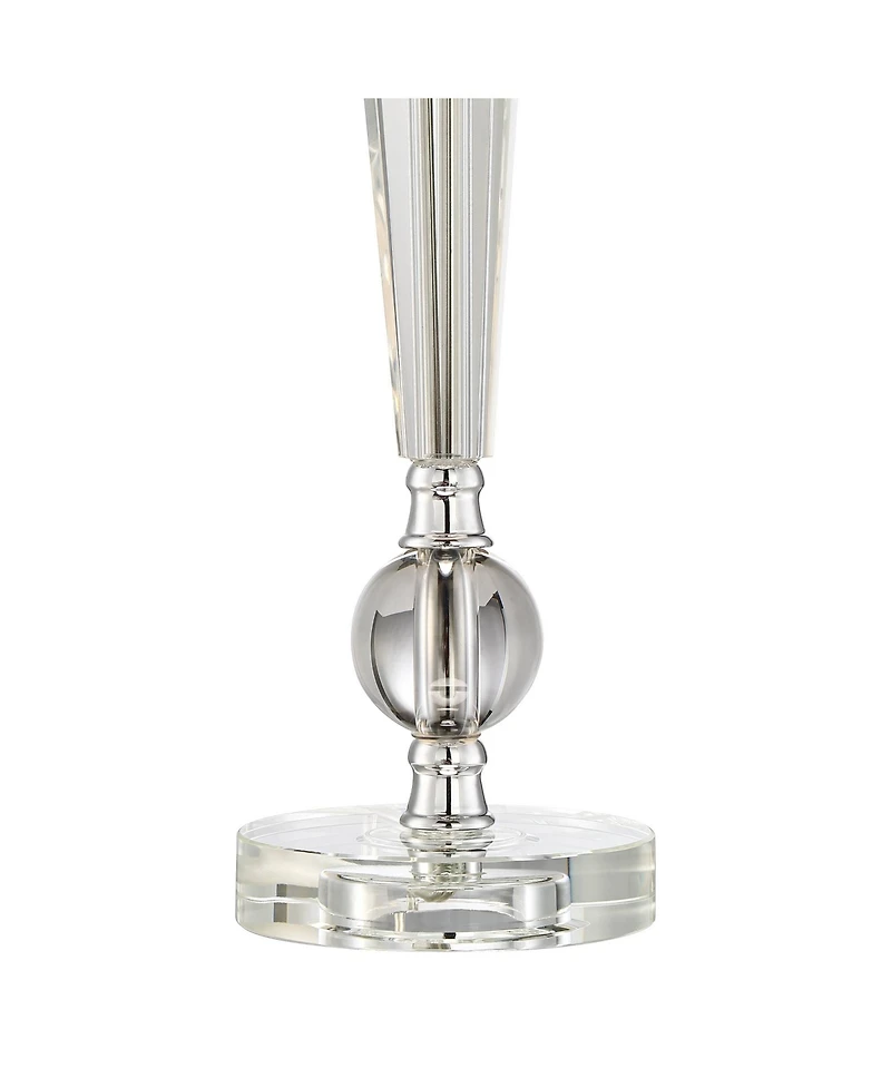 Vienna Full Spectrum Jolie Traditional Glam Table Lamps 26" High Set of 2 stick Clear Crystal Glass Shade for Bedroom Living Room Bedside