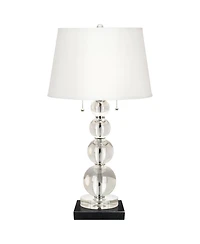 Vienna Full Spectrum Modern Table Lamp 26 1/2" High Square Marble Riser Crystal Spheres Drum Shade for Bedroom Living Room