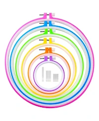 Gnuadz Embroidery Hoops Plastic Cross Hoop Ring Set 6 Pieces 15 Rings 3.4-10.4 Inch Multicolor