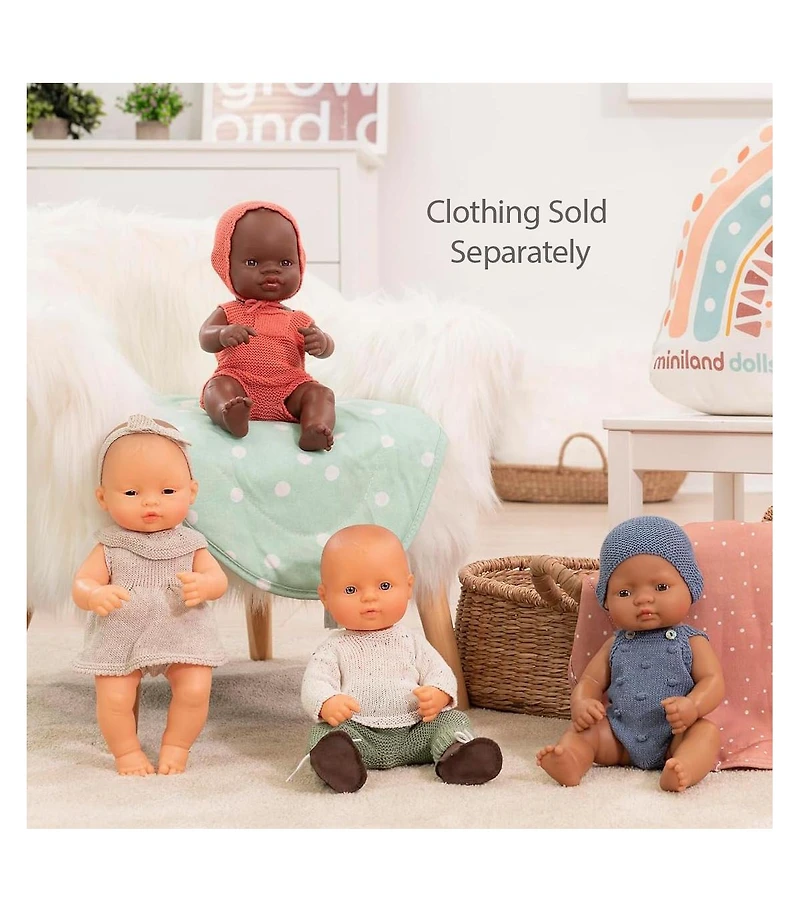 Miniland Doll 12 5/8'' Caucasian Girl (Polybag) - Made in Spain, Anatomically Correct, Quality, Inclusion