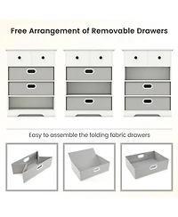 Slickblue 4-Drawer Storage Dresser with Open Shelves Modern Design