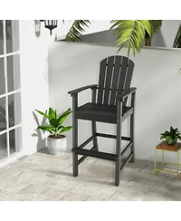 sumyeg Outdoor Counter Height Hdpe Bar Stool with Arms and Footrest