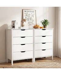 Slickblue 4-Drawer Nightstand Dresser Solid Wood with Anti-Tip Device