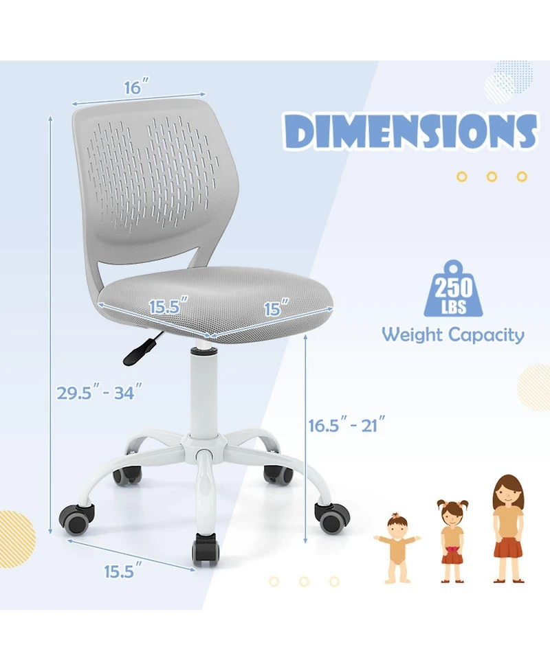 Gouun Ergonomic Adjustable-Height Mesh Children Study Chair