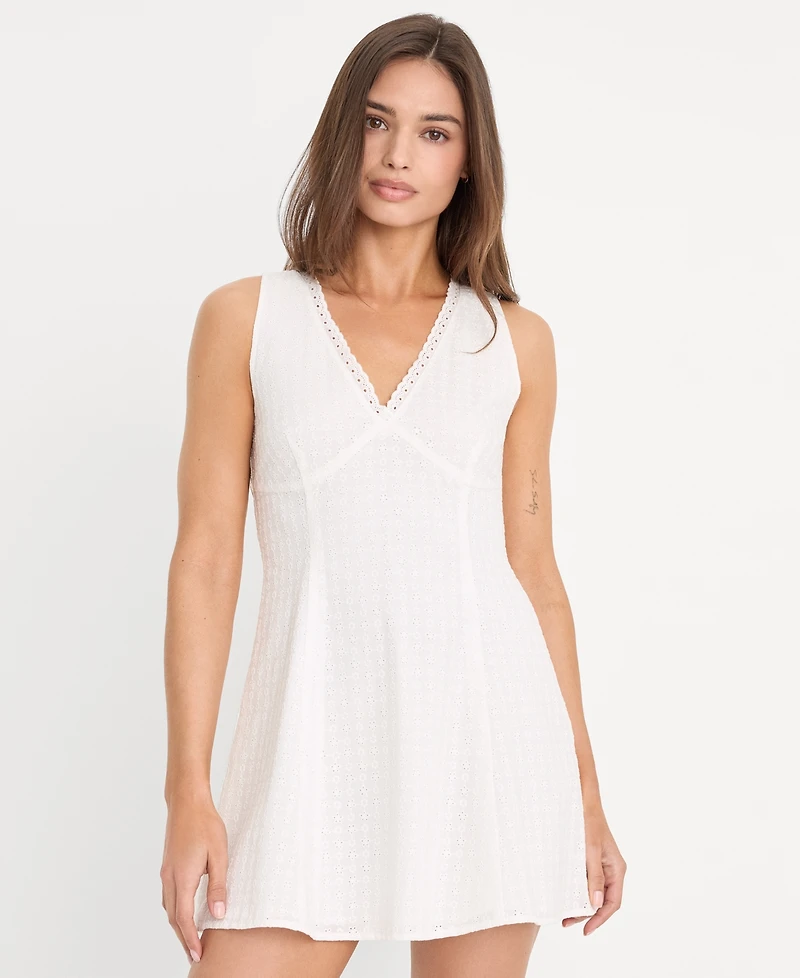 Good American Women's V-Neck Flared Mini Dress