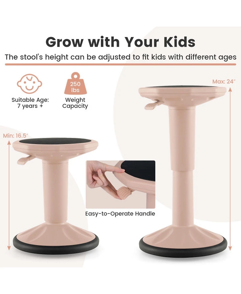 Gouun Adjustable-Height Wobble Stool for Active Seating