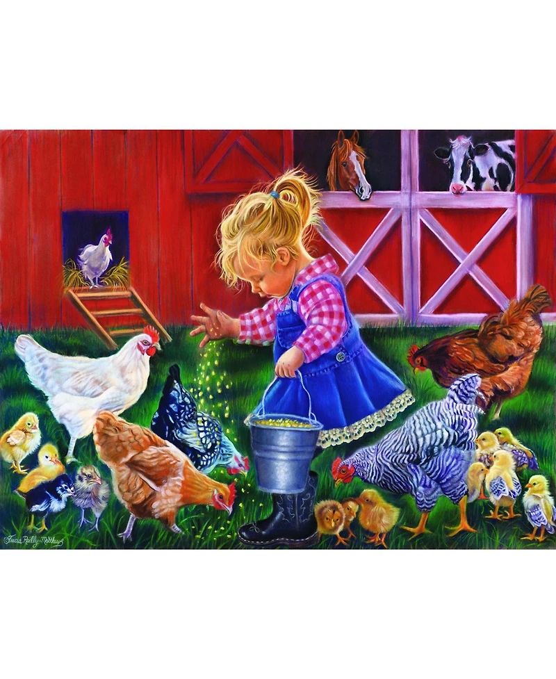 SunsOut Little Farm Girl 500 piece Jigsaw Puzzle for Adults