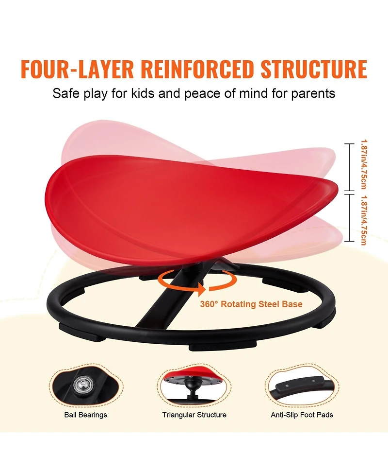 Sugift Kids Swivel Chair, 220 lbs Capacity, Sensory Toy Chair, Focus and Balance