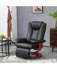Boyel Living Manual Swivel Recliner Chair with Pu Leather and Footrest