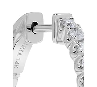 Diamond In-and-Out Hoop Earrings (2 ct. t.w.) in 14k White Gold