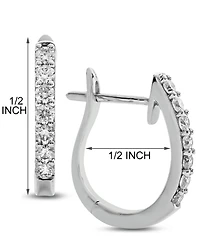 Diamond Hoop Earrings (1/2 ct. t.w.) in 14k White or Yellow Gold