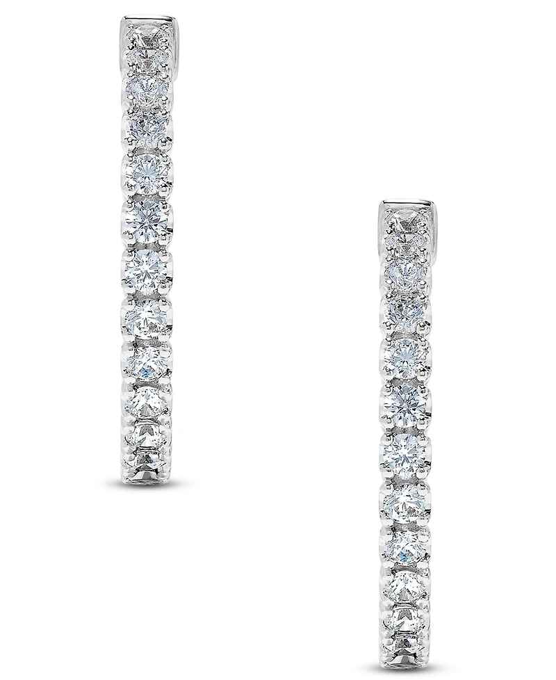 Diamond Inside-Out Hoop Earrings (3 ct. t.w.) in 14k White Gold