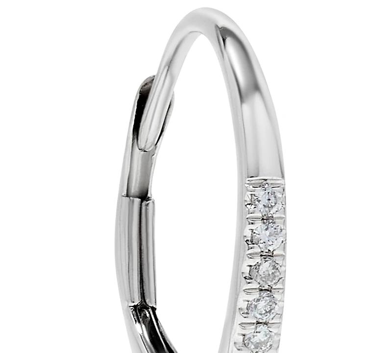 Diamond Halo Cluster Oval Drop Earrings (1 ct. t.w.) in 14k White Gold