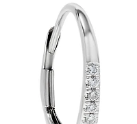 Diamond Halo Cluster Oval Drop Earrings (1 ct. t.w.) in 14k White Gold