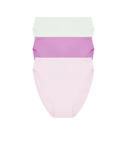 Natori Women's Bliss Bare Cotton High Cut Brief 3 Pack