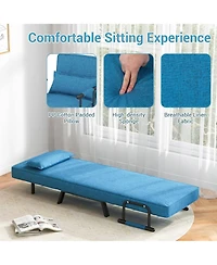 Rainsken Convertible Sleeper Chair Bed, 5 in 1 Folding Sofa Bed Chair with 5-Position Adjustable Backrest and Pillow for Home Office, Small Spaces