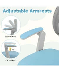 Gouun Adjustable-Height Children Study Chair with Armrest and Footrest