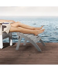 Sugift Adirondack Ottoman 21.5L x 18.9W in Hdpe Plastic Weather-Resistant Foldable