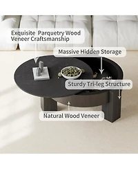 Rainsken 31.5'' Round Coffee Table with Hidden Storage