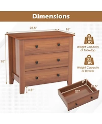 Gouun 3-Drawer Chest Dresser with Raised Base for Bedroom