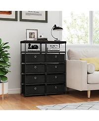 Slickblue Drawer Storage Dresser with Open Shelves Modern Design