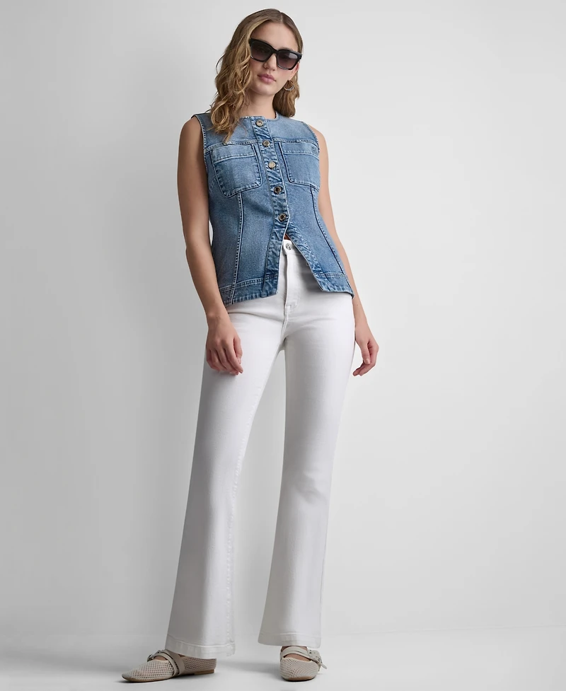 Dkny Jeans Women's Sleeveless Button-Front Vest