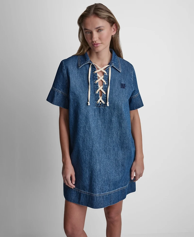 Dkny Jeans Women's Short-Sleeve Shift Dress