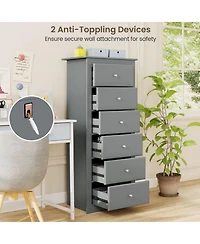 Gouun 6-Drawer Tall Chest Dresser for Bedroom Storage