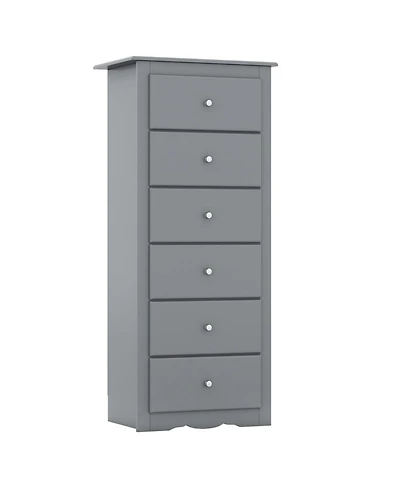 Gouun 6-Drawer Tall Chest Dresser for Bedroom Storage