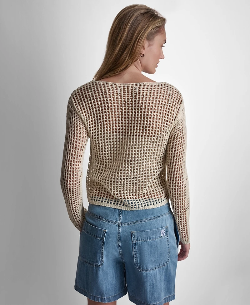 Dkny Jeans Women's Long-Sleeve Boat Neck Sweater