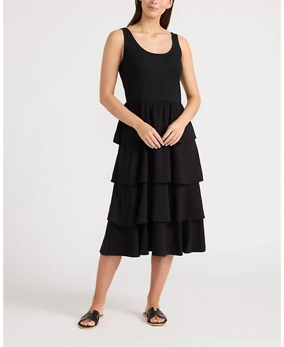 Ellen Tracy Women's Knit Tank Top Tiered Dress