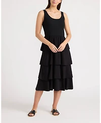 Ellen Tracy Women's Knit Tank Top Tiered Dress